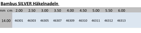Bambus SILVER Hkelnadeln